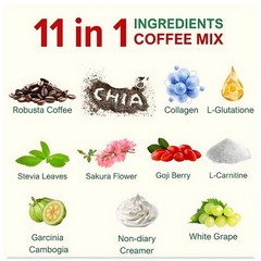 FITGUM 20X Collagen Chia 11 in 1 Coffee Mix