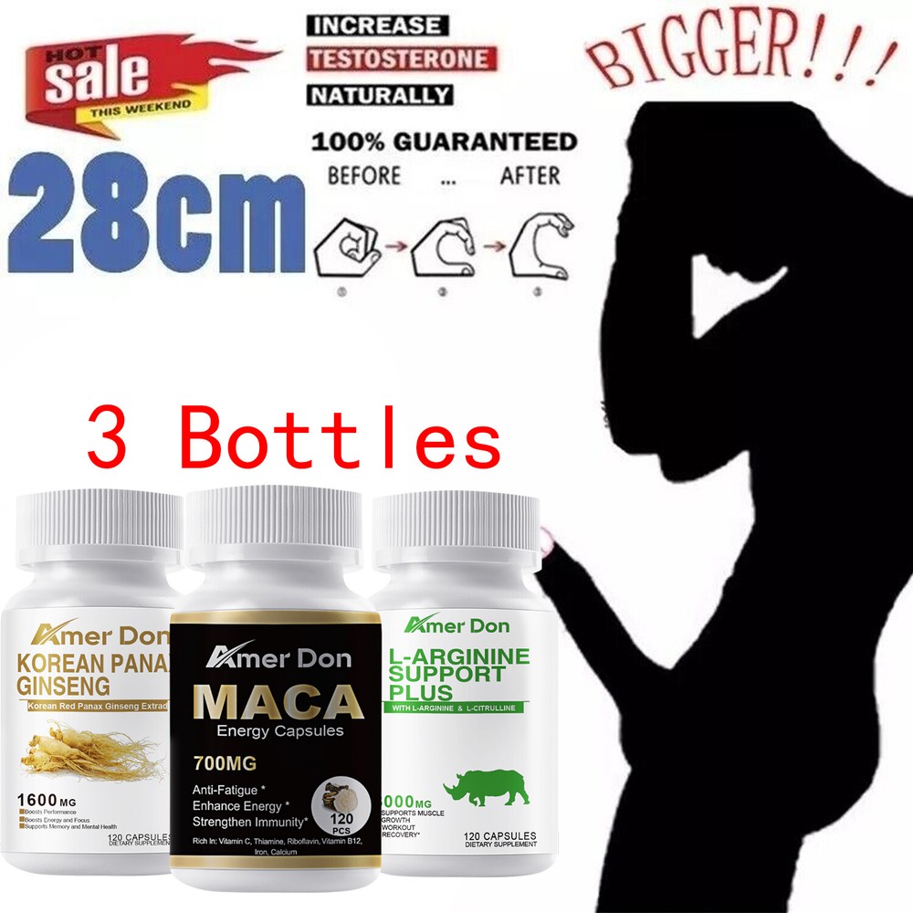 360 Caps Maca Root & L-Arginine & Korean Red Panax Ginseng 3in1 Male Enhancing