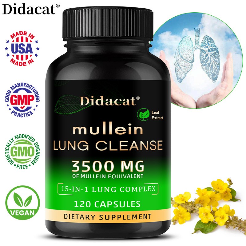 15-in-1 lung complex Mullein Extract Supplement, for Lungs Detox and Cleanse