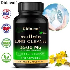 15-in-1 lung complex Mullein Extract Supplement, for Lungs Detox and Cleanse