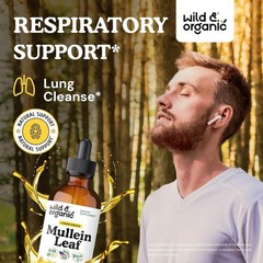 Wild & Organic Mullein Drops for Lungs – Alcohol Free Herbal Supplement