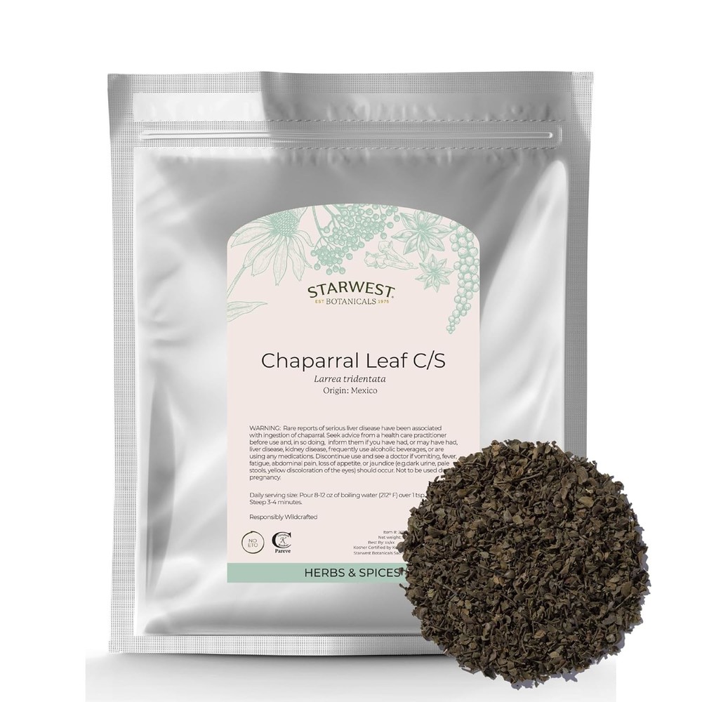 Organic 16 oz Wildcrafted Chaparral Leaf & Relaxing St. John’s Wort Tea Blend