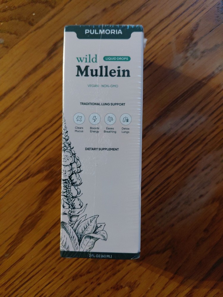 Pulmoria Wild Mullein Cleanse Drops 60ml Organic Herbal Extract For Lung Cleanse