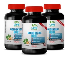 Organic Goldenseal Root Drops. Helps Immune System (3 Bottle 150 Capsules)