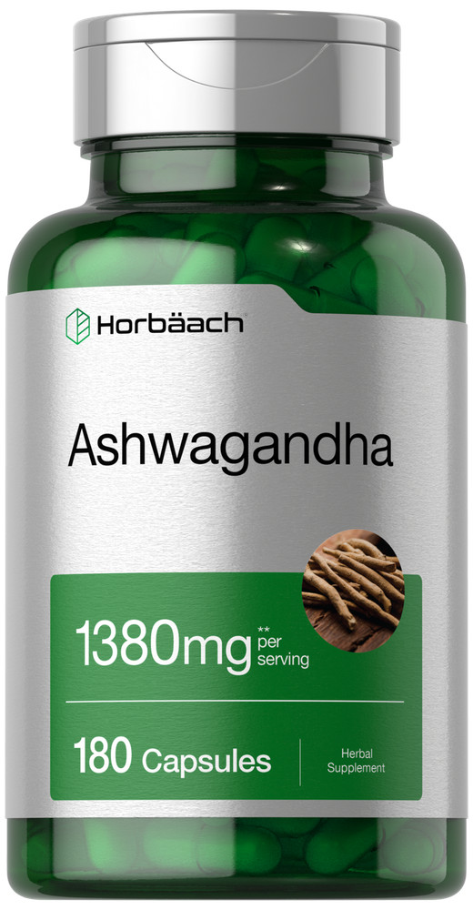 Ashwagandha Capsules 1380mg | 180 Count | Non-GMO, Gluten Free | by Horbaach