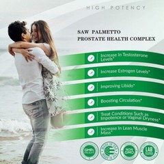 Saw Palmetto Capsules Supports Prostate And Urinary Tract Health 30-120 Pills