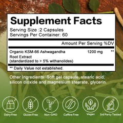 KSM-66 Ashwagandha Capsules | High Strength | Anxiety | Mood | Stress Reduction