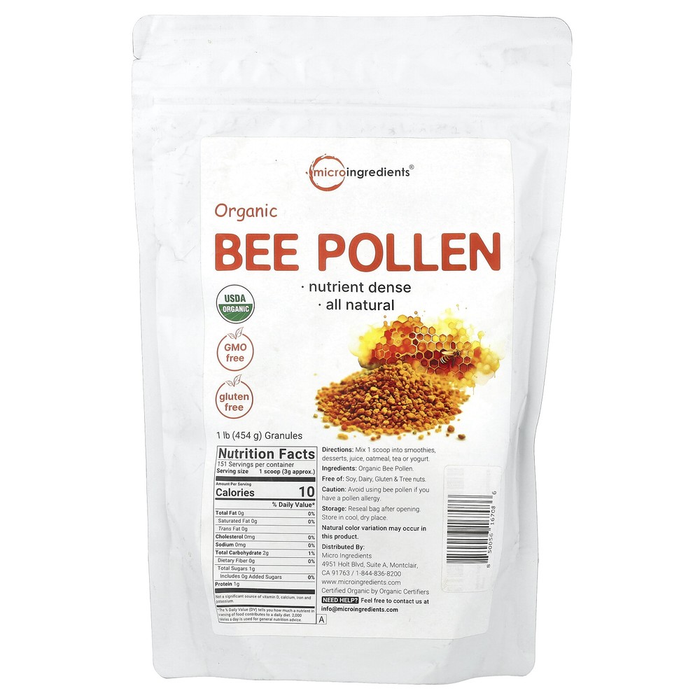 Organic Bee Pollen, 1 lb (454 g)