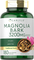 Magnolia Bark 3200 Mg 180 Powder Capsules Herbal Extract Supplement Non-Gmo, Glu