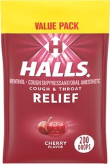 HALLS Relief Cherry Cough Drops, Value Pack, 200 Drops 200 drops