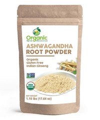 Organic Ashwagandha Root Powder 1.10 lbs | Non-GMO, Raw Indian Ginseng, Resealab