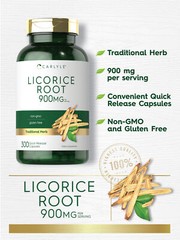 Licorice Root Capsules 900 mg | 300 Count | Non-GMO, Gluten Free | by Carlyle