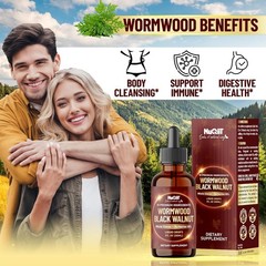 10in1 Parasite Cleanse Extract Wormwood Liquid Drops with Wormwood, Black Walnut