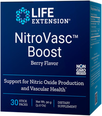 NITROVASC BOOST (Berry Flavor) NITRIC OXIDE VASCULAR HEALTH LIFE EXTENSION
