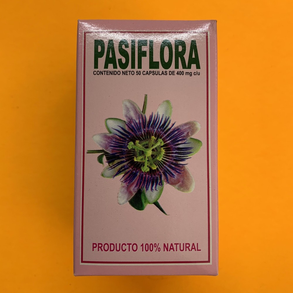 Pasiflora 50 Capsulas Menta Blanca Toronjil Tila Zapote Blanco Olivo Pasiflora