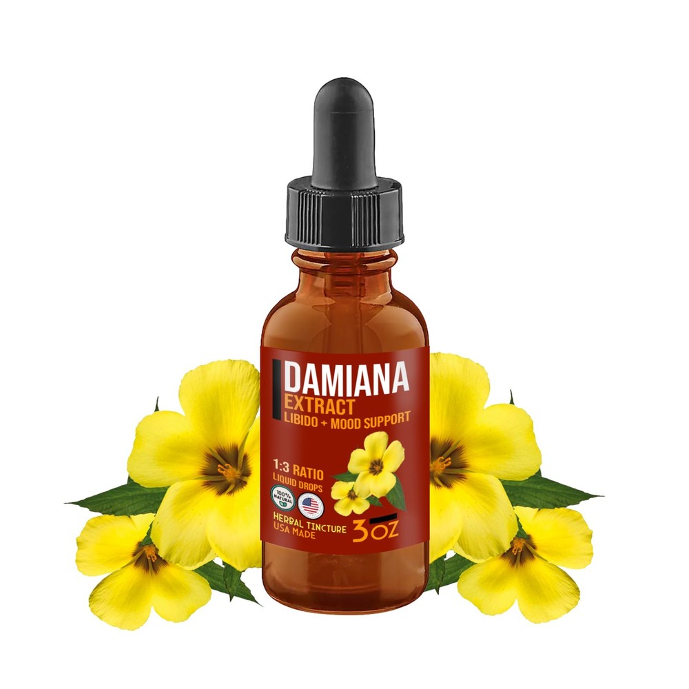 Damiana Extract – Liquid Tincture – EASY drops – Relax Mood Libido – USA