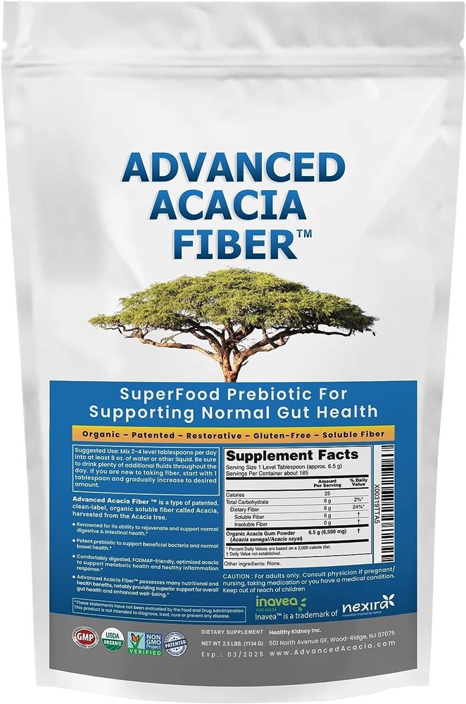 Advanced Acacia Fiber Powder 2.5 Ibs Soluble Fiber Leaky Gut Repair Powder