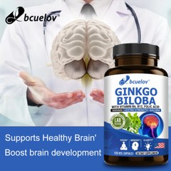 GINKGO BILOBA WITH VITAMIN B6, B12, FOLIC ACID for Brain Function,Brain & Memory