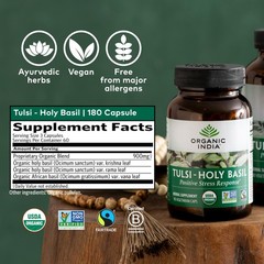 ORGANIC INDIA Tulsi Herbal Supplement – Holy Basil, 180 Count (Pack of 1)