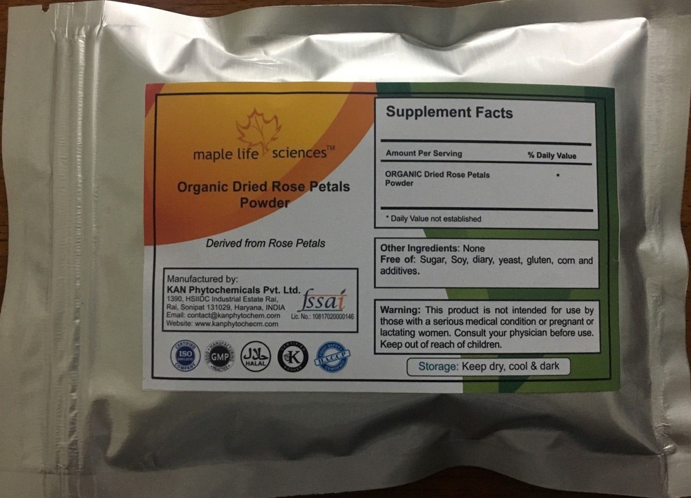ORGANIC Rose Petals Powder Dried Pure Pink No Fillers Pure & High Quality