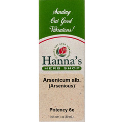 Hanna’s Herb Shop Arsenicum alb 6x Nasal Discharge & Diarrhea 1 oz.