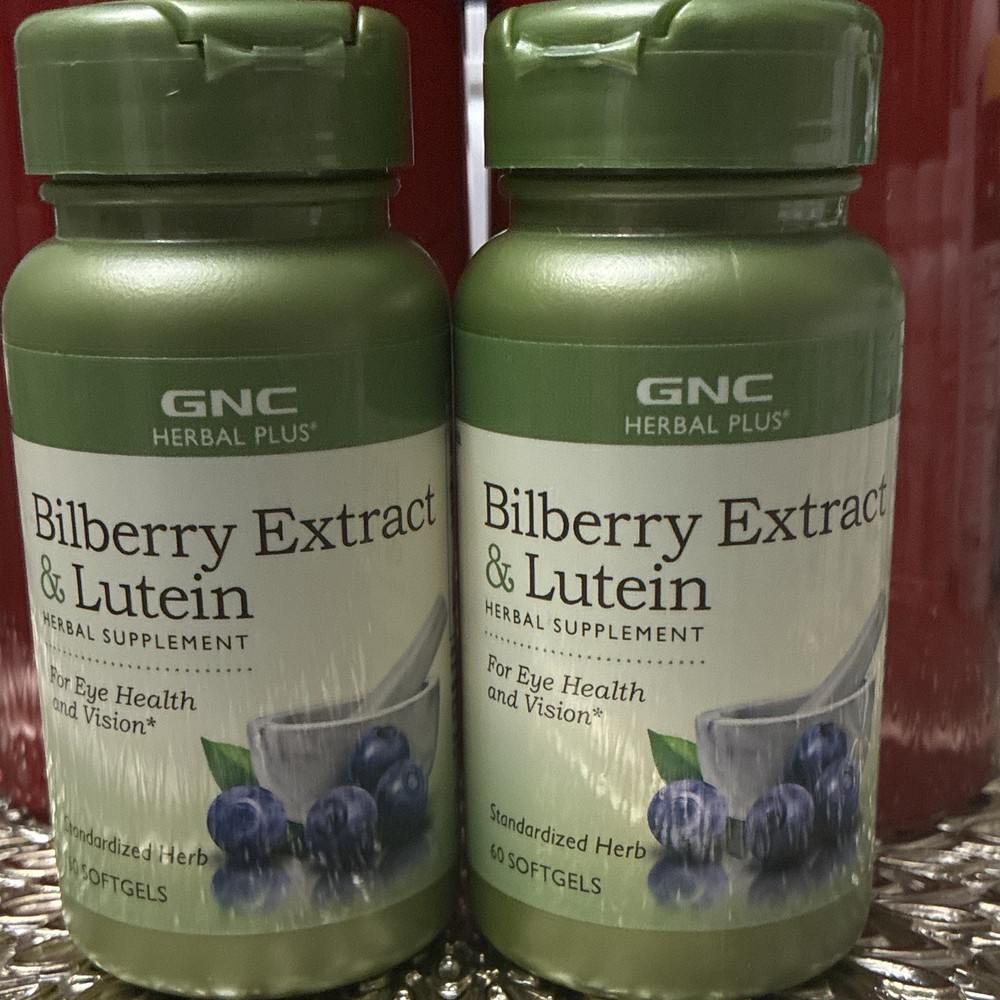 GNC Herbal Plus Bilberry Extract Lutein & Zeaxanthin Eye Health 60 Softgels