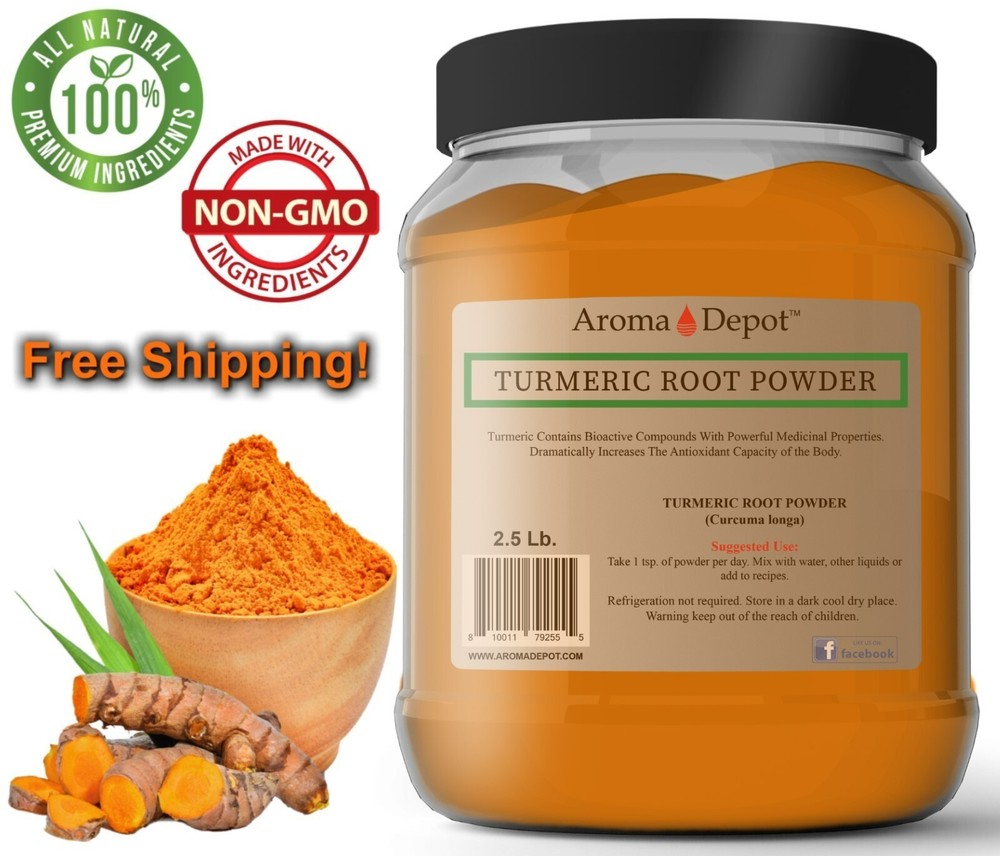 2.5 lb Turmeric Root Powder 100% Pure Curcuma Longa Tumeric 40 oz JAR