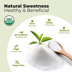 Organic Stevia Powder Pure Extract Natural Sweetener 0 Calories Sugar Substitute