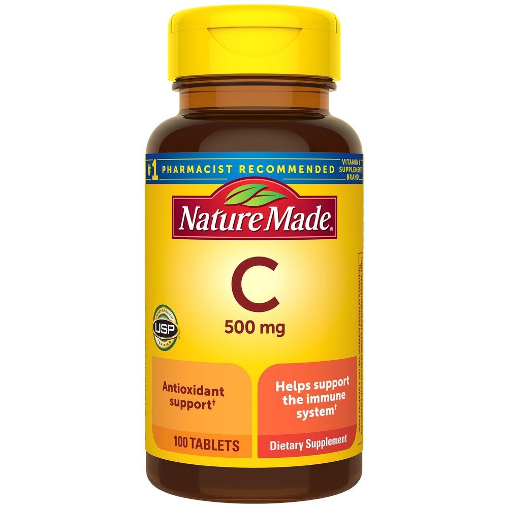 Nature Made Vitamin C 500 mg Tablets, Dietary 100 Count (Pack of 1)