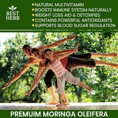 Organic Moringa Oleifera Leaf Supplement 60 PILLS Natural Immunity Weigh Loss