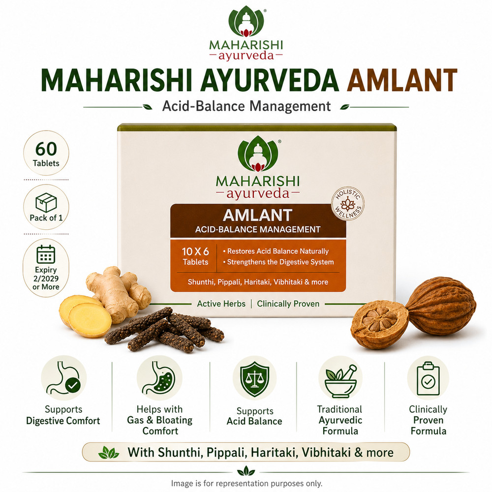 Maharishi Ayurveda Amlant 60 Tablets | Heartburn Gas Bloating Digestive Support
