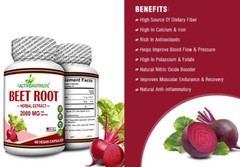 Beet Root Powder 2000mg Capsules Nitric Oxide Booster Superfood Energy Beetroot