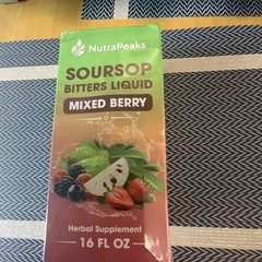 NutraPeaks Soursop Bitters Liquid Mixed Berry 16 fl oz Exp 05/2027