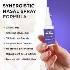 TriGuard Plus Colloidal Silver Nasal Spray with Olive 2 Fl Oz (Pack of 1)