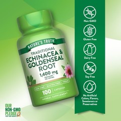 Echinacea Goldenseal Capsules | 100 Count | Vegan, Non-GMO & Gluten Free Supp…