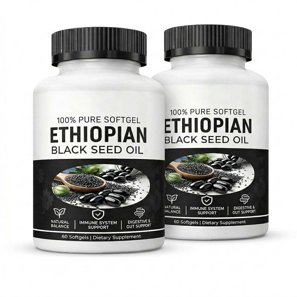 Ethiopian Seed Black Oil Softgels |4.64% Thymoquinone |Gluten-Free,120 Capsules