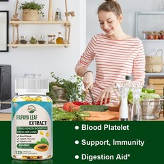 Papaya Leaf Extract Capsules – 600mg – 120 Count – Platelet & Digestive Support