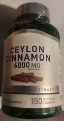 Ceylon Cinnamon 6000mg 150 Caps Non-GMO, Gluten Free No Preservatives