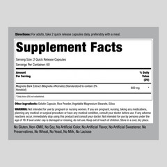 Magnolia Bark Extract | 800mg | 120 Capsules | Non-GMO | by Piping Rock
