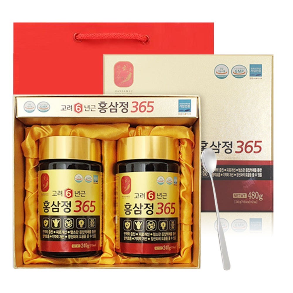Authentic Korean 6-Year Red Ginseng Extract 365 Saponin Concentrated 240g x 2ea