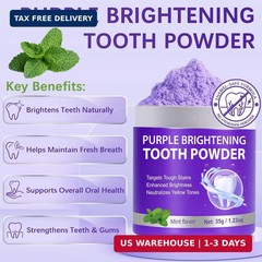 Teeth Whitening Powder – Purple Brightening Powder – Removes Stains, No Sensitiv