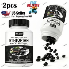 2x Ethiopian Black Softgels|4.64% serum Seed Thymoquinone|Gluten-Free, 60 capsul