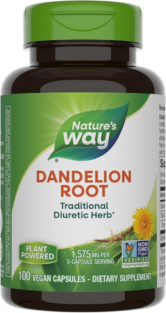 Dandelion Root 1,575 mg per serving Non-GMO Nature’s Way Gluten Free Vegetarian