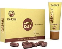 Vaidrishi Arsh Kalp 24Capsules -6gmx 4 Ointment Combo Internal & External piles