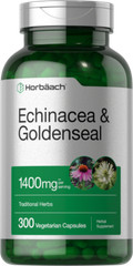 Echinacea Goldenseal Capsules 1400mg | 300 ct | Vegetarian, Non-GMO | Horbaach