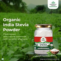 Organic India Stevia Powder – 75g | Plant-Based Natural Sweetener | Zero Calorie