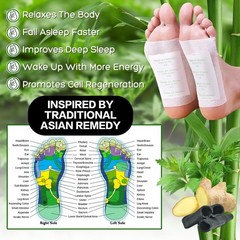 100 Foot Pads Natural Bamboo Vinegar Gingerr | Deep Cleansing Foot Paches