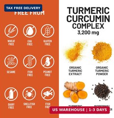 NatureWise Turmeric Curcumin Complex 3200 mg with BioPerine for Absorption – Tur