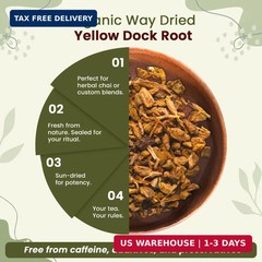 Organic Way Yellow Dock Root Cut & Sifted (Rumex crispus) Herbal Tea – European