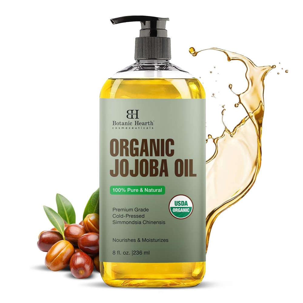 Botanic Hearth USDA Organic Jojoba Oil 100% Pure 8 Fl Oz (Pack of 1), 8 oz
